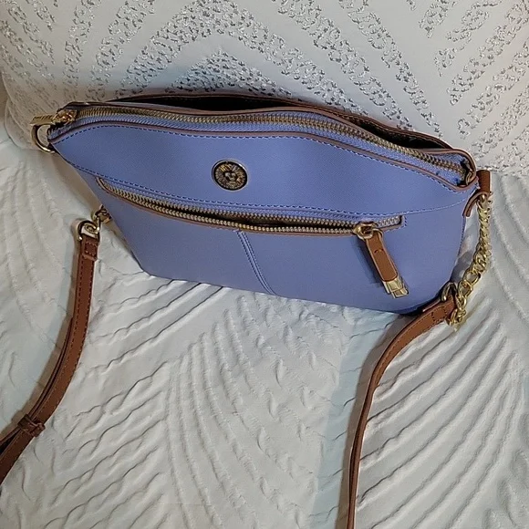 Anne Klein Sawyer Bag Sky Blue Classic Curves  24" Drop Strap crossbody - Picture 9 of 15